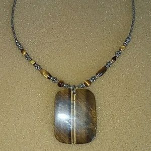 Tiger's eye pendant necklace